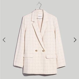 NWT Madewell Caldwell double-breasted plaid blazer